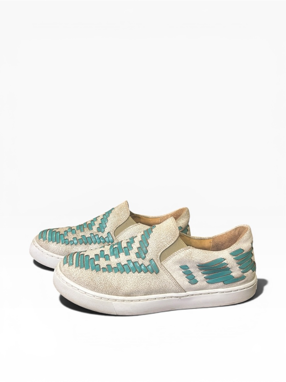 Agave Sky Dakota Leather Slip-On Sneakers Turquoise Women’s Size 11 - Picture 5 of 13